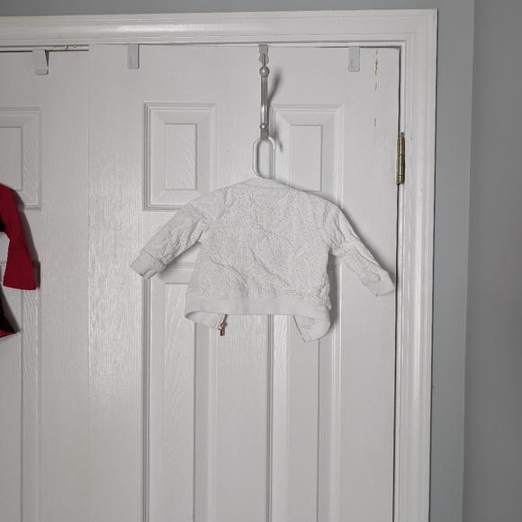 Cat & Jack Eyelet White Zip Jacket 6-9m - Picture 7 of 9